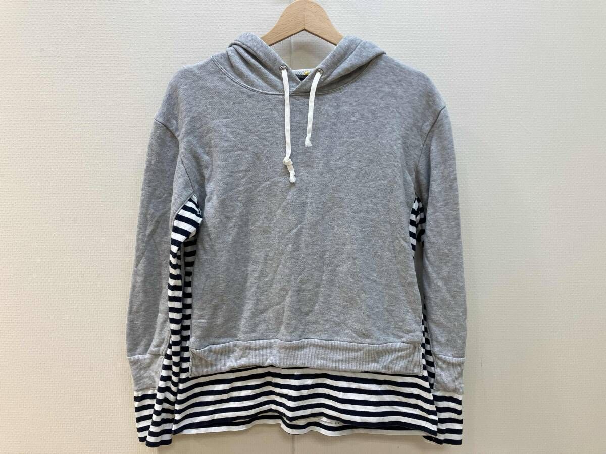 GOOD DESIGN SHOP COMME des GARCONS グッドデザインショップ コムデギャルソン ボーダードッキングパーカー M グレー 綿 日本製 II-T007