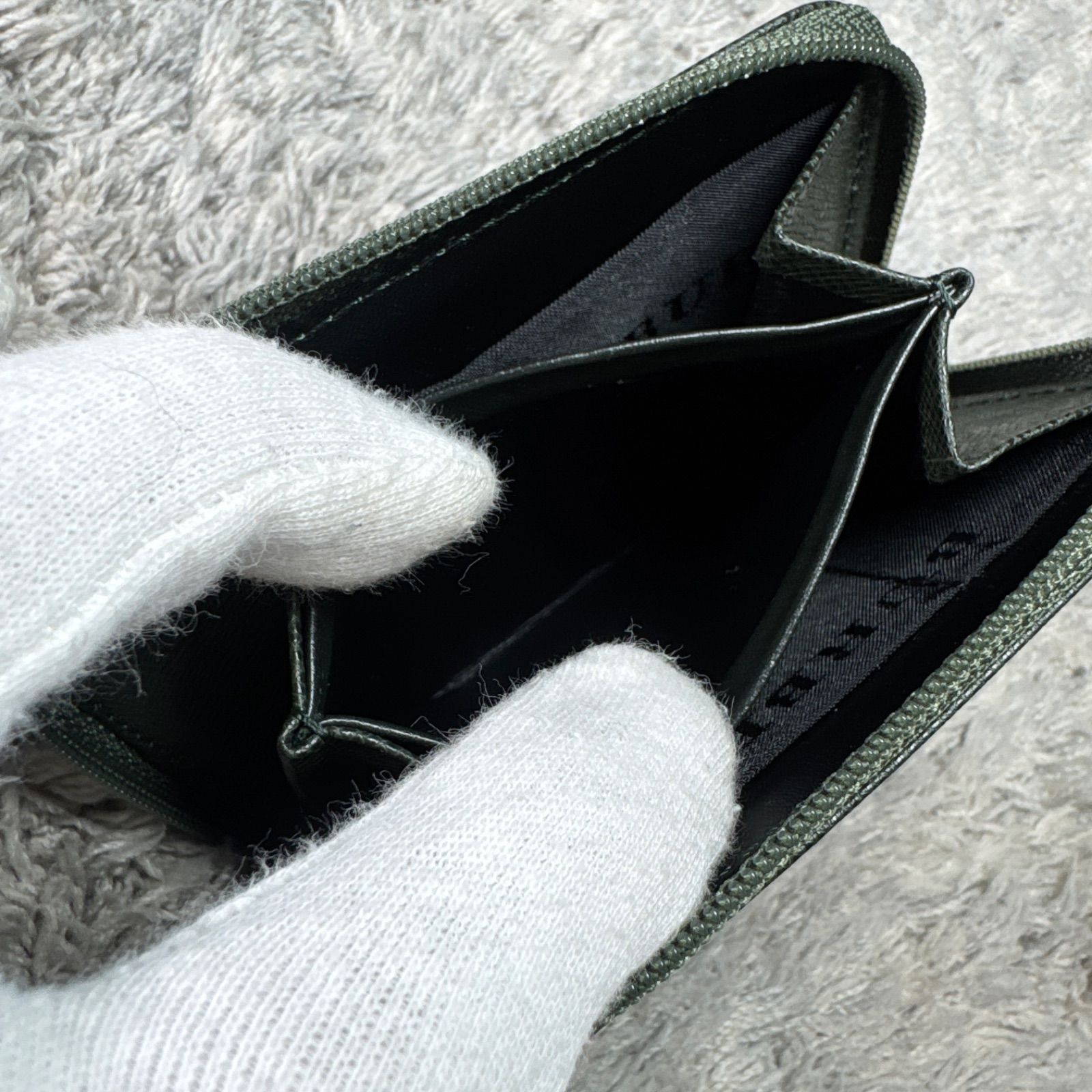 美品】BURBERRY バーバリー コインケース 小銭入れ レザー グリーン 