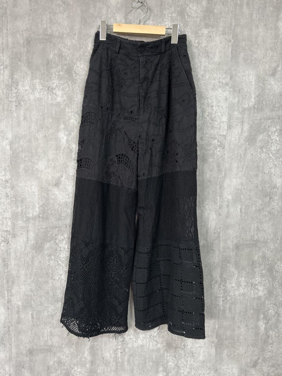 MAISON SPECIAL メゾンスペシャル レース ワイド パンツ sizeM/黒 ■◆◎レディース