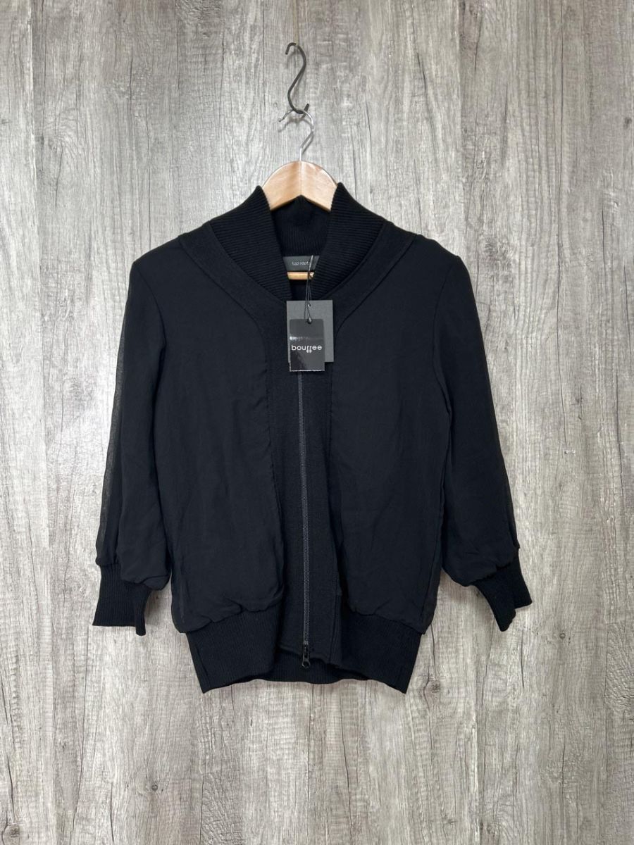 美品 tap roots タップ ルーツ タグ付き未使用品 異素材 ドッキング ブルゾン ジャケット size38/黒 ■◇◎レディース