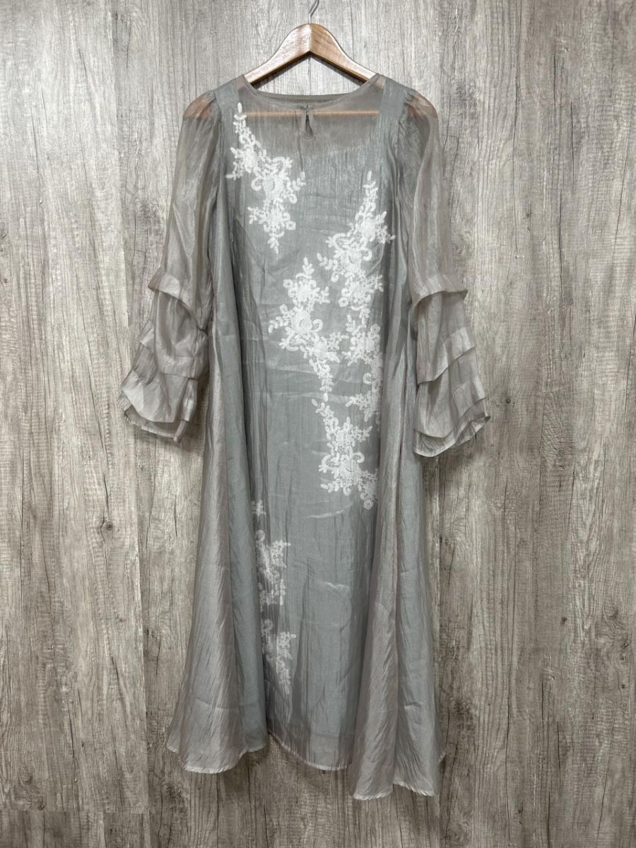 LE'RURE リルアー アサクラ ドレス シアーAライン ワンピース sizeS/カーキ系 ■■◎レディース