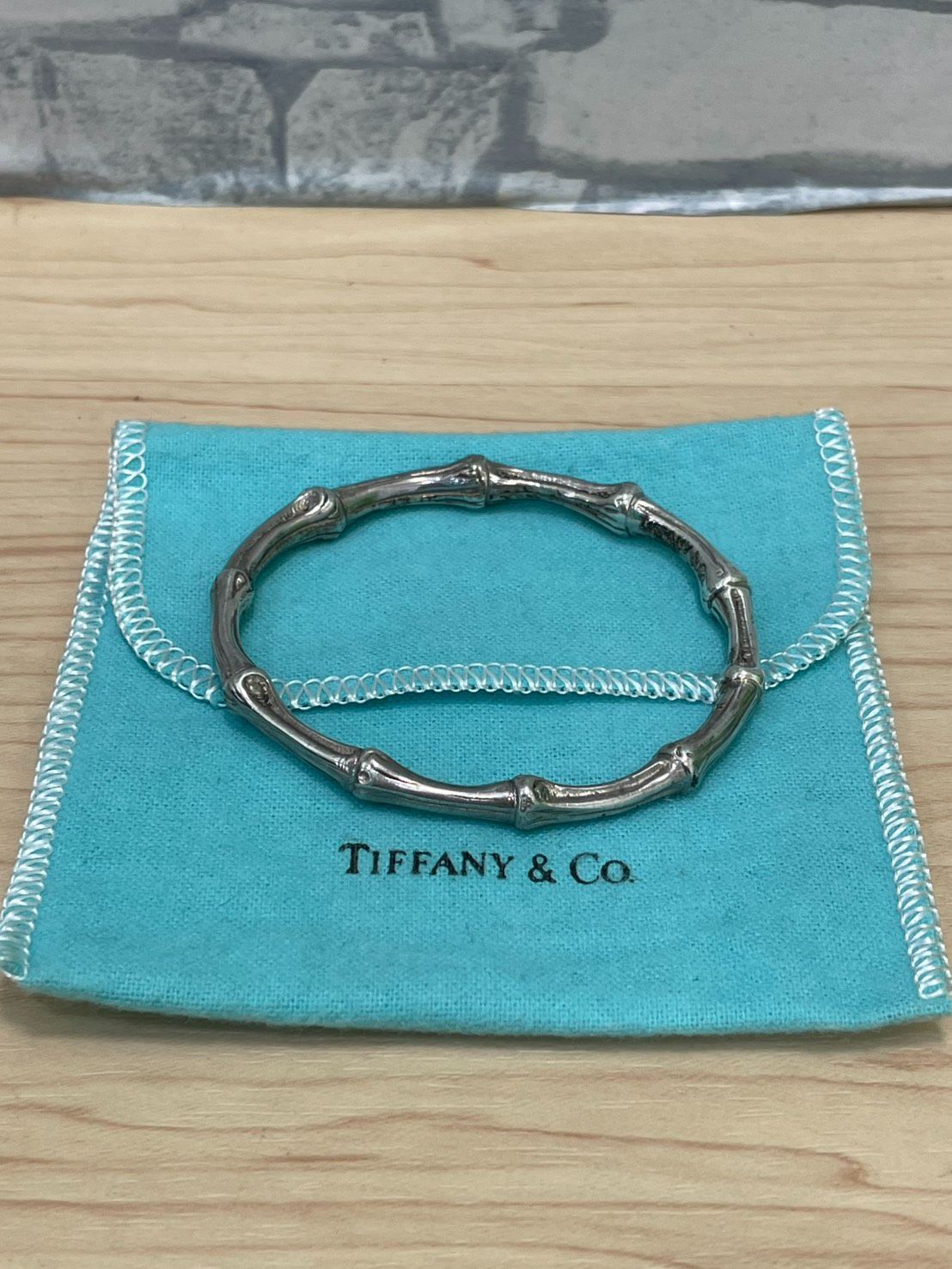 【豊】TIFFANY&Co. ティファニー バンブー バングル シルバー925 シルバー レディース 袋付き 中古【1404CK】F05