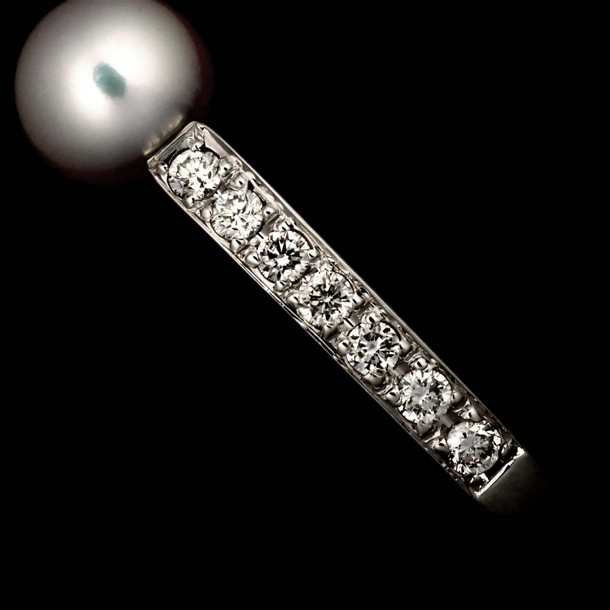 ニナリッチ NINA RICCI 14号 リング アコヤ真珠 4.9mm ダイヤ 0.11ct