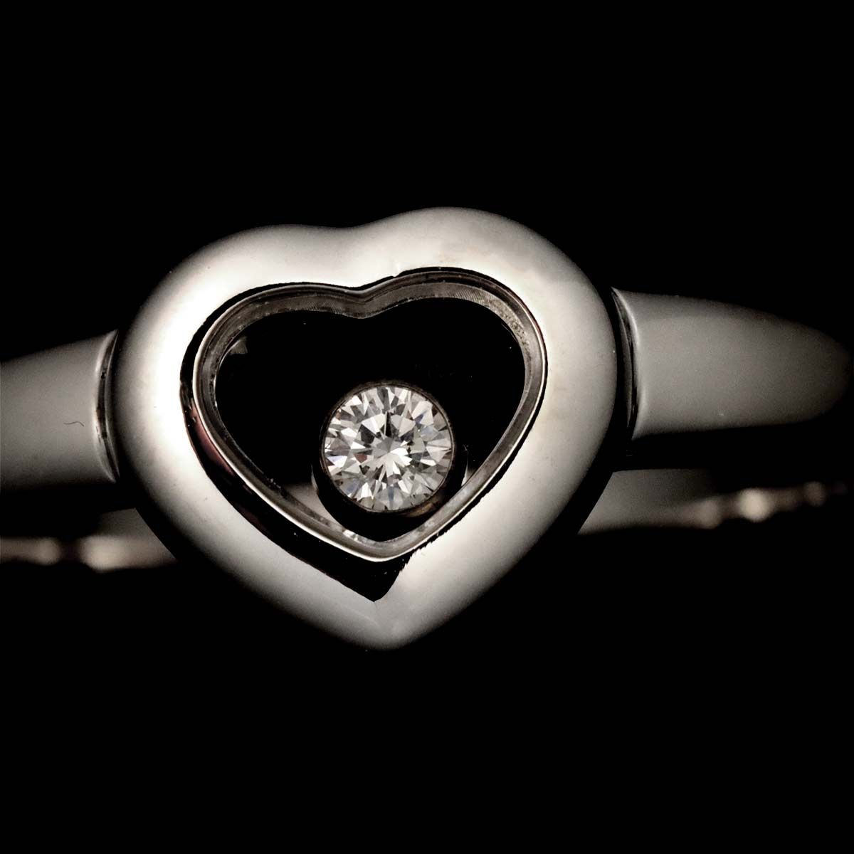 Chopard ショパール リング9号　ハッピーダイヤモンド K18×SS ショパール Chopard ハッピーダイヤ ハート 9号 リング ダイヤ K18 WG