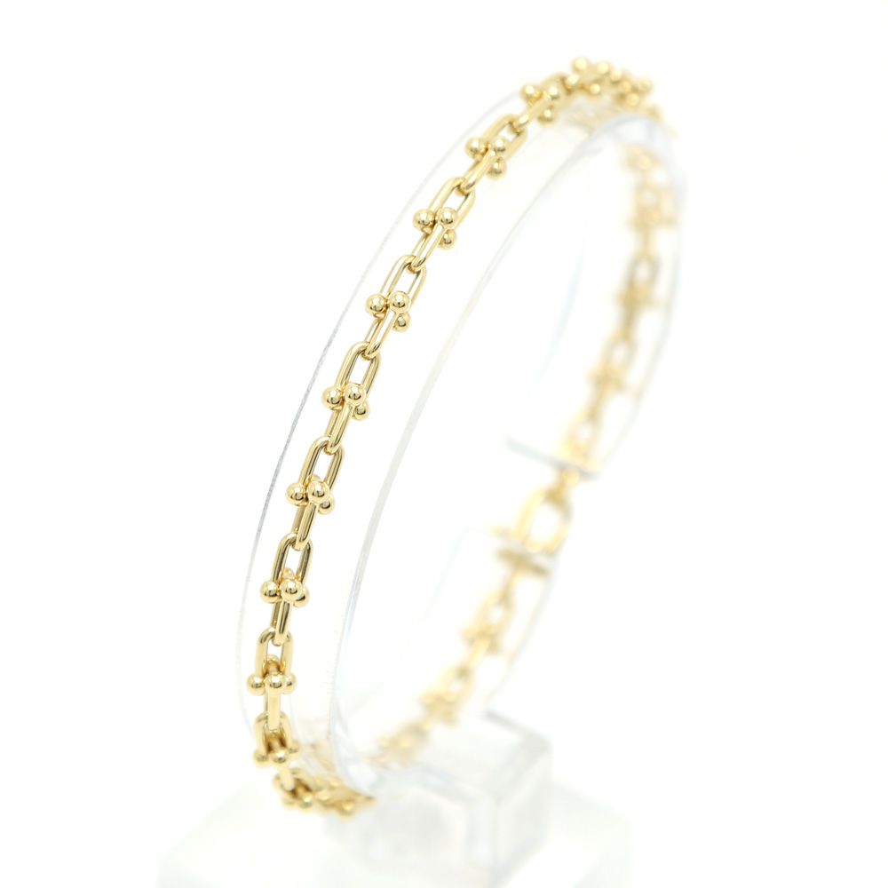 【楠本質店/元住吉】ティファニー/Tiffany&Co.　K18　ハードウェア マイクロ リンク ブレスレット　18cm【中古】