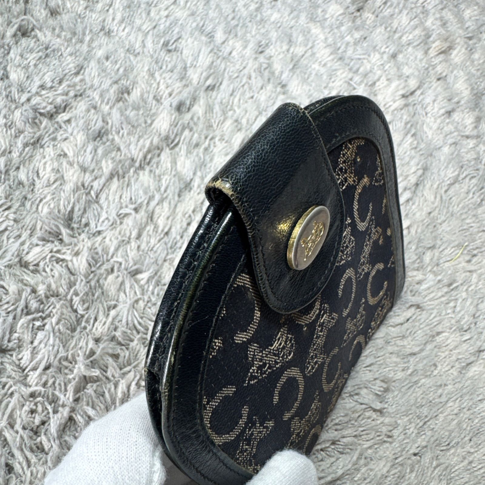 CELINE セリーヌ 二つ折り財布 シグネチャー レザー ヴィンテージ ユニ