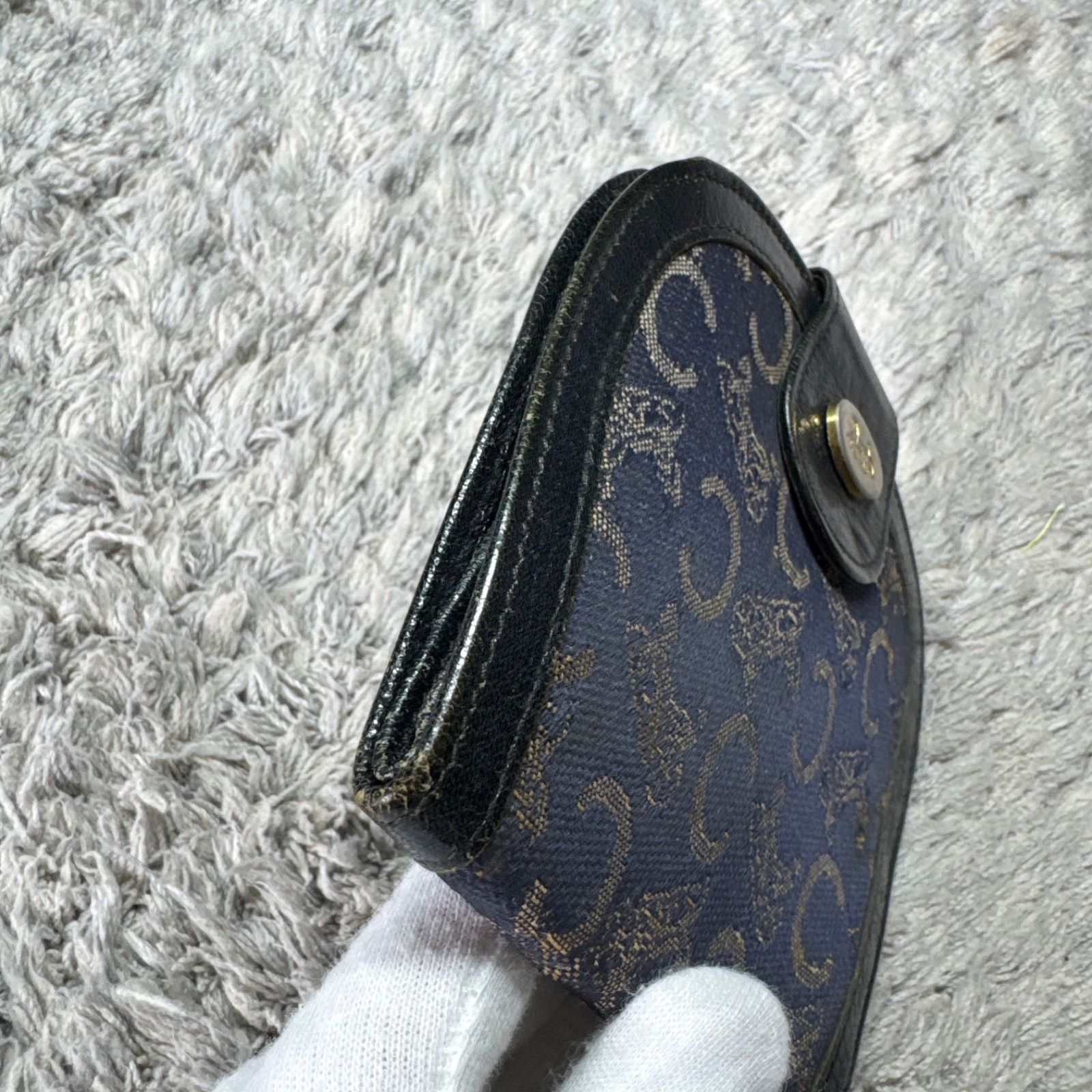 CELINE セリーヌ 二つ折り財布 シグネチャー レザー ヴィンテージ ユニ
