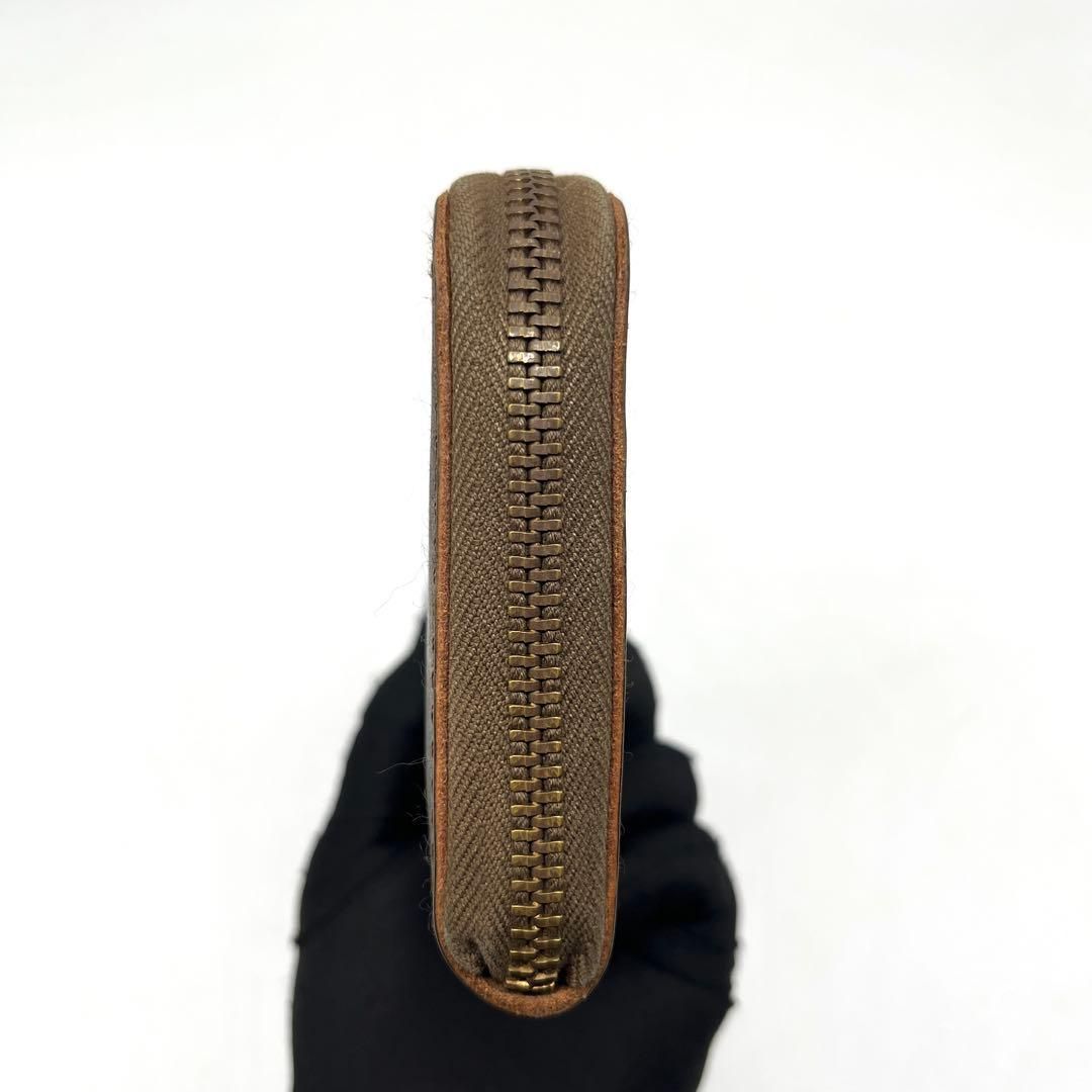 BROWN BROWN 本革 ラウンドファスナー 長財布 オリーブブラウン BROWN BROWN 本革 ラウンドファスナー 長財布 オリーブブラウン 3009