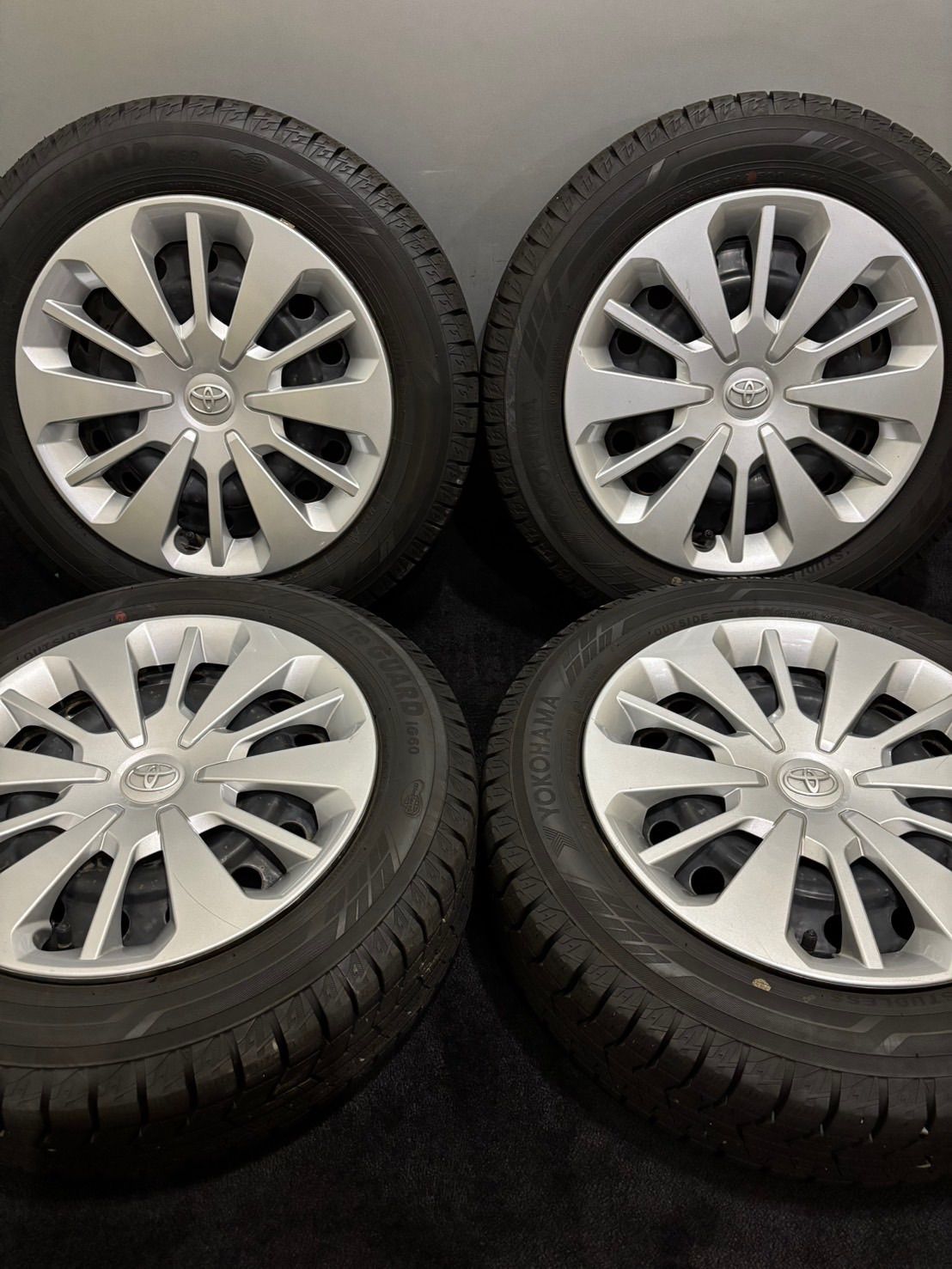 ★165/65R14 YOKOHAMA/ice GUARD iG60 23年製 トヨタ ルーミー 純正 スチール 14インチ 5J +35 100 4H スタッドレス 4本 タンク (南1-M437)