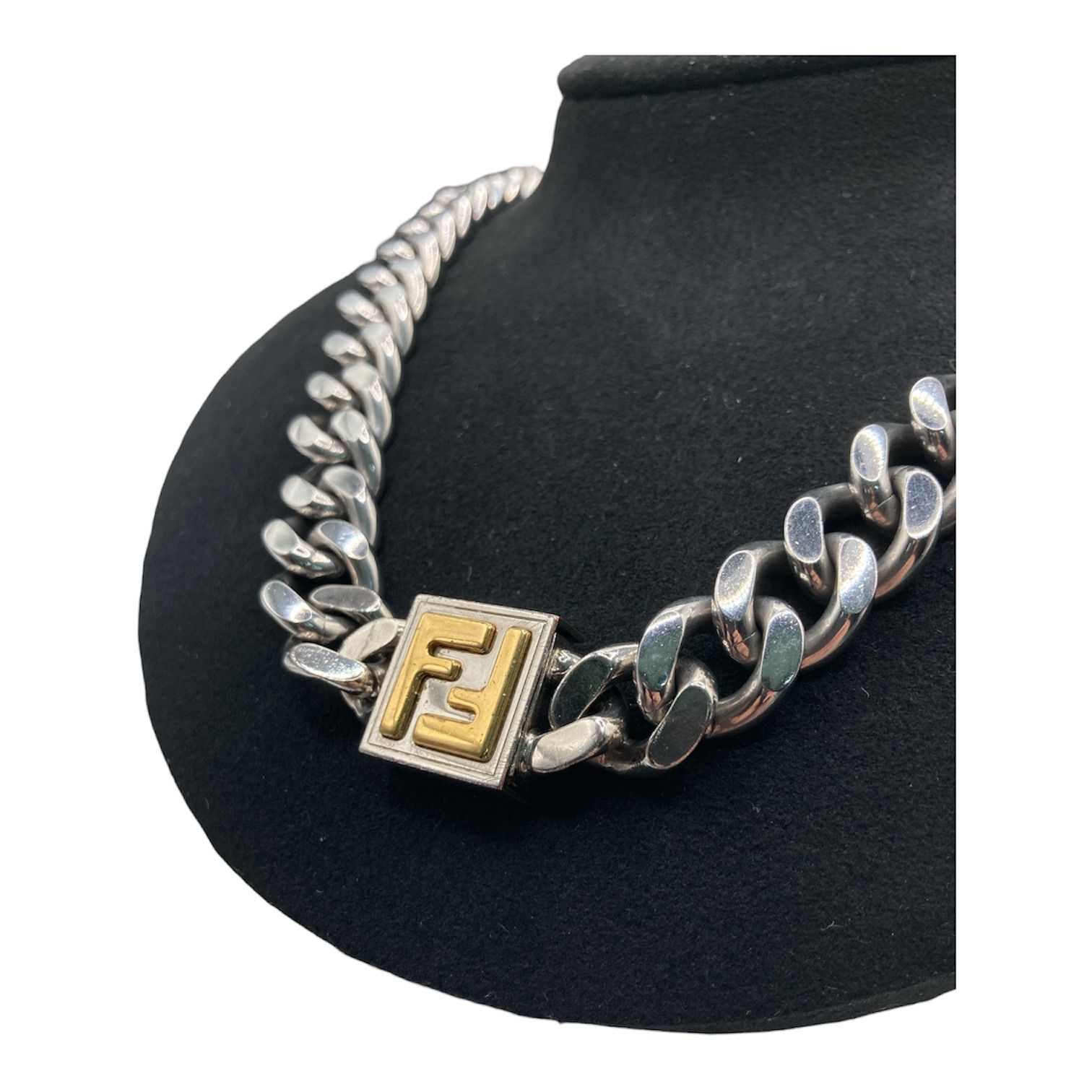 FENDI フェンディ FFモチーフ 7AJ293 メタル×GP ネックレス シルバー