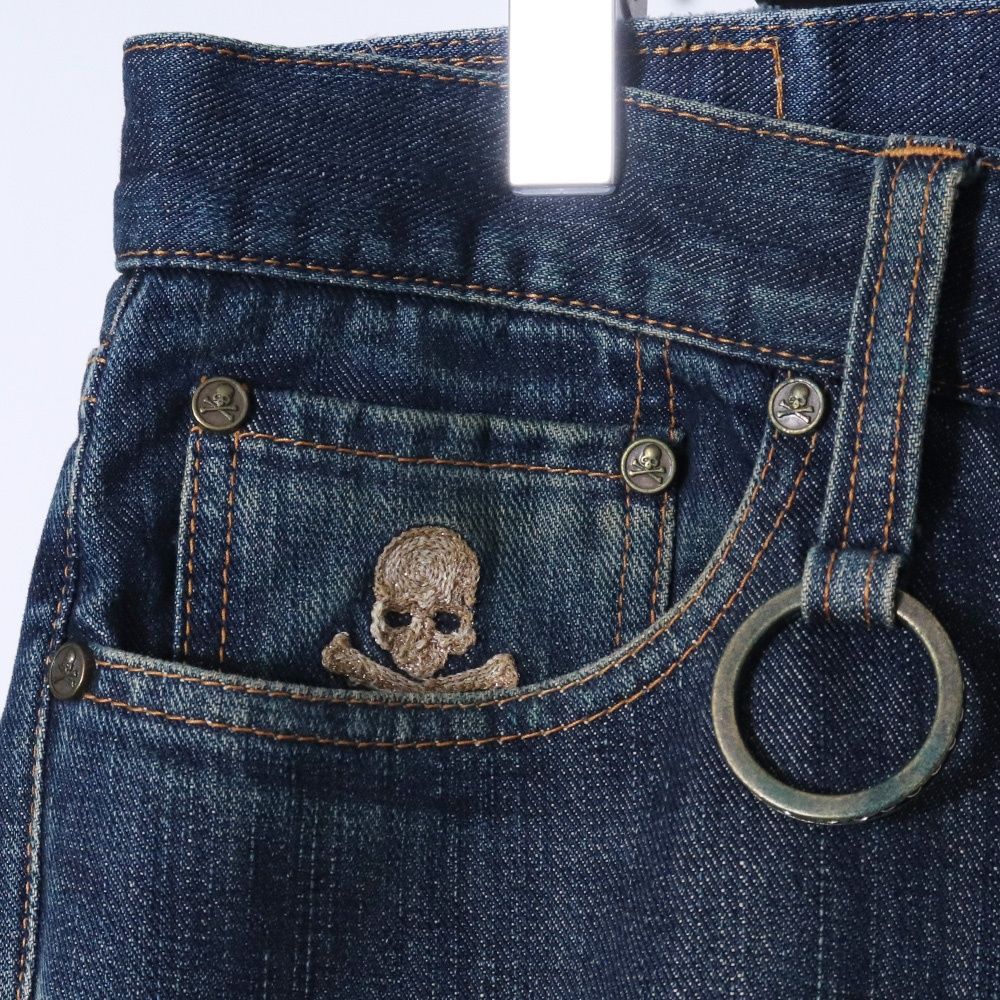 MASTERMIND JAPAN timeless期 ジャガードスカル デニムパンツ ジップ