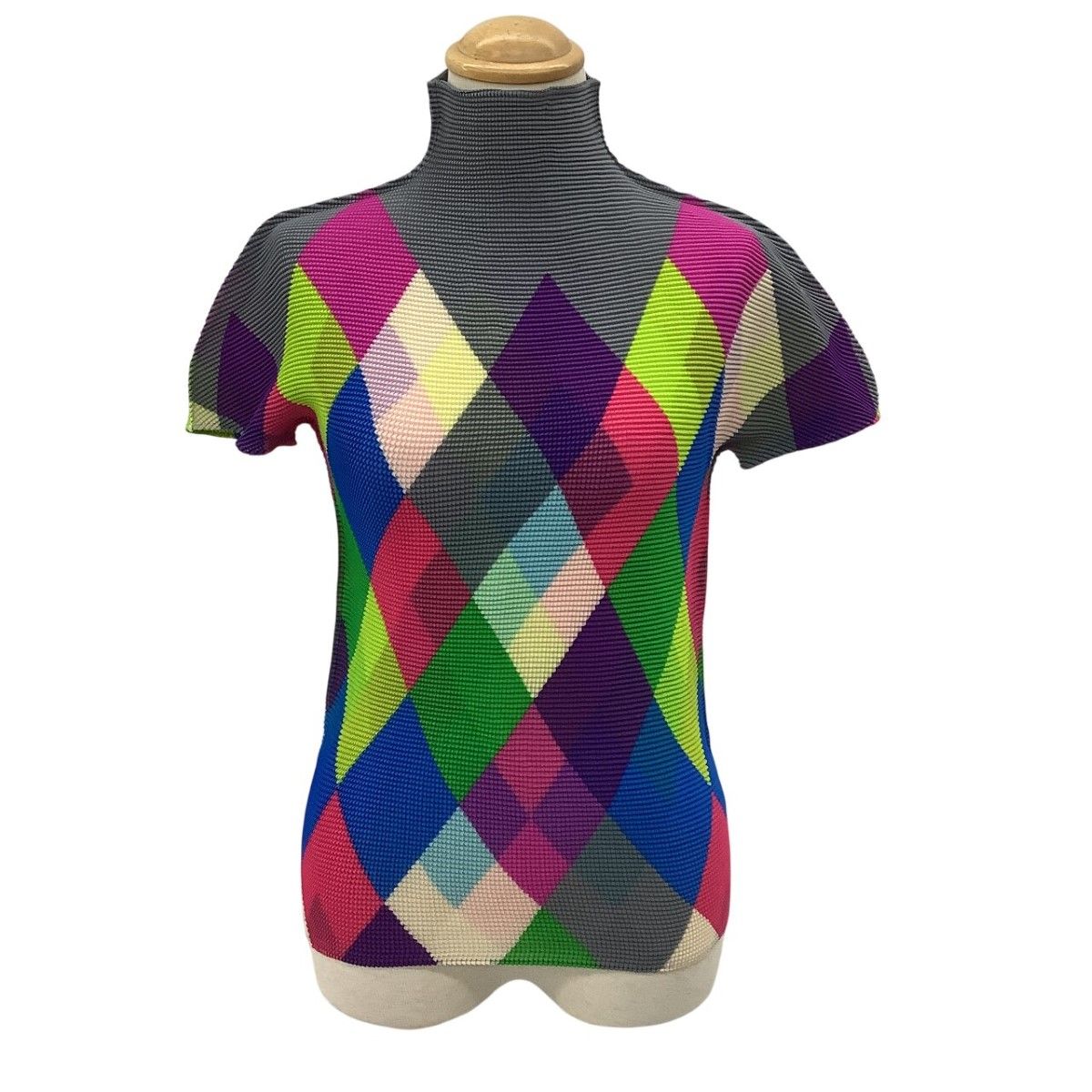 ISSEY MIYAKE イッセイミヤケ レディース カットソー ワッフルプリーツ 総柄 MI71FK245 マルチカラー