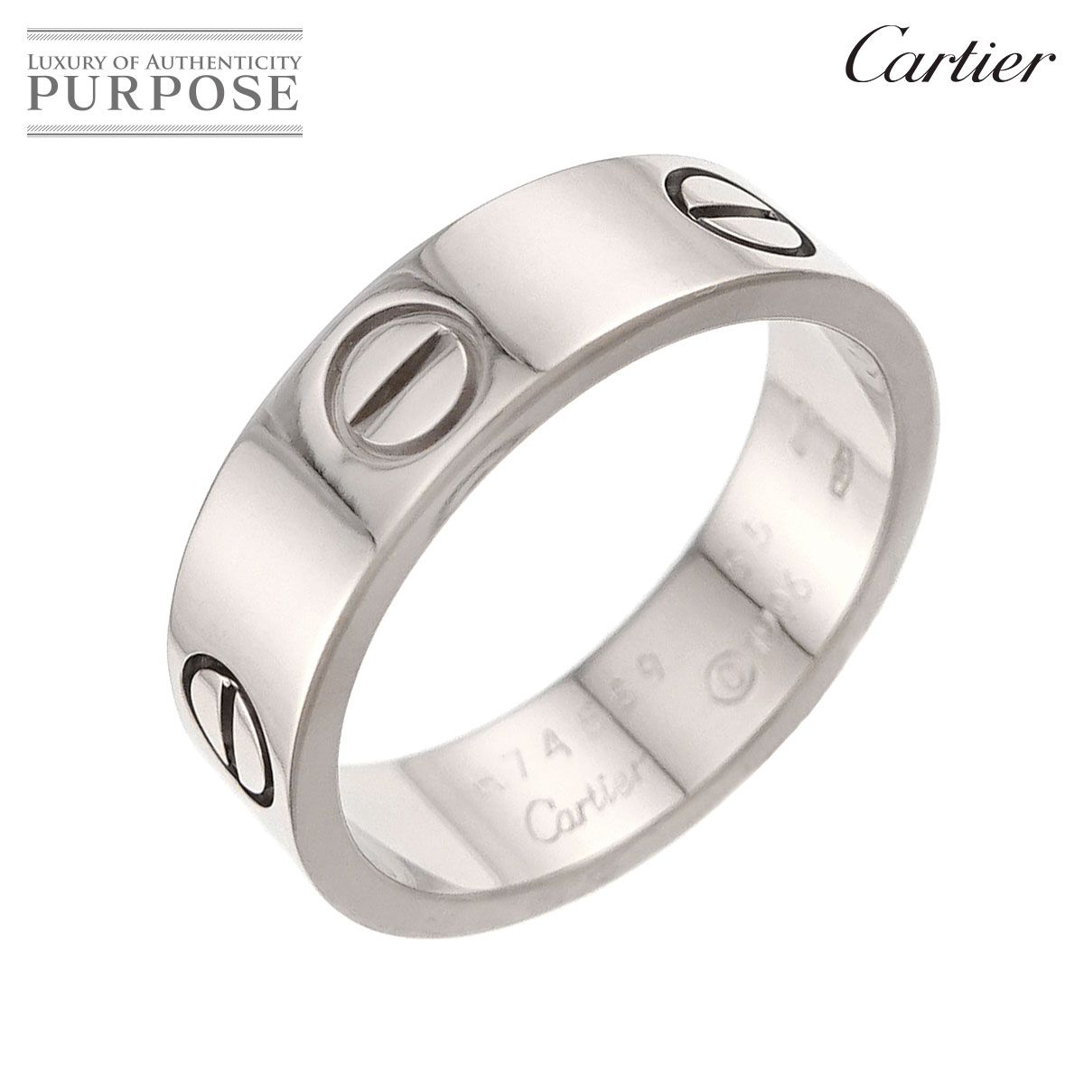 カルティエ Cartier ラブ #55 リング K18 WG ホワイトゴールド 750 指輪 Love Ring【証明書付き】 90325246
