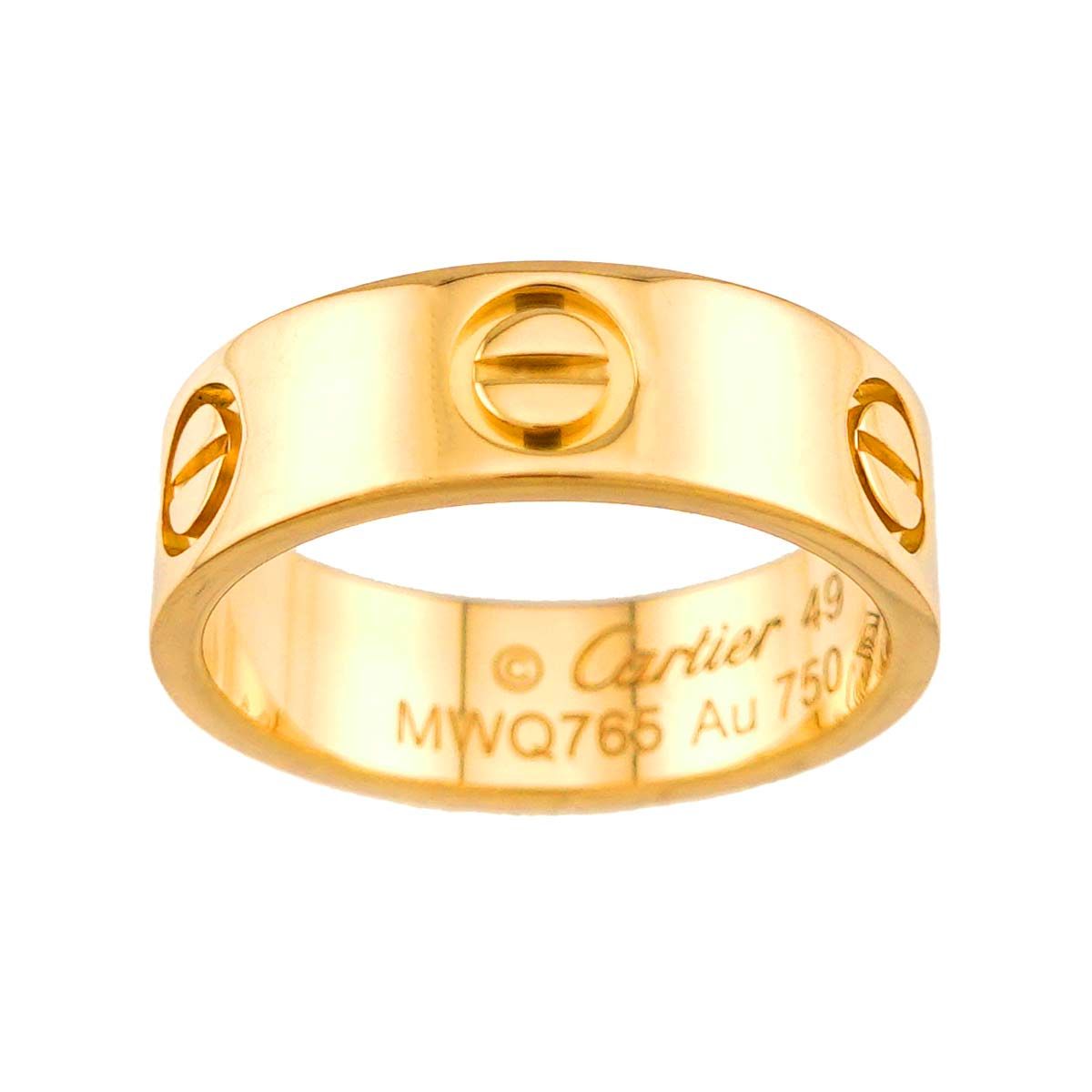 リング・指輪 K.18金 素材 AU.750金レディース ラブリング 16号 カルティエ Cartier ラブ #49 リング K18 YG イエローゴールド 750