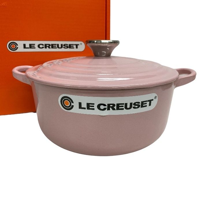 未使用/LE CREUSET ルクルーゼ/ココットロンド/20/ピンク/鋳物ホーロー鍋/FB4460