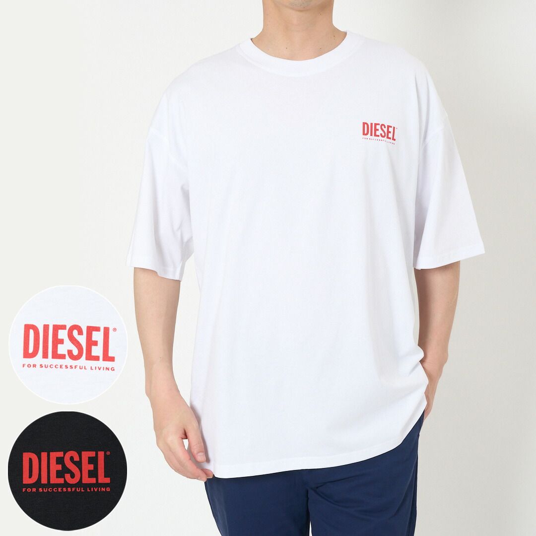 ディーゼル DIESEL メンズ 半袖Tシャツ ロゴTシャツ T-BOXT-BISK T-SHIRT RELAXED FIT A200360EPCA バックプリント オーガニックコットン 綿100％ 9XX BLACK