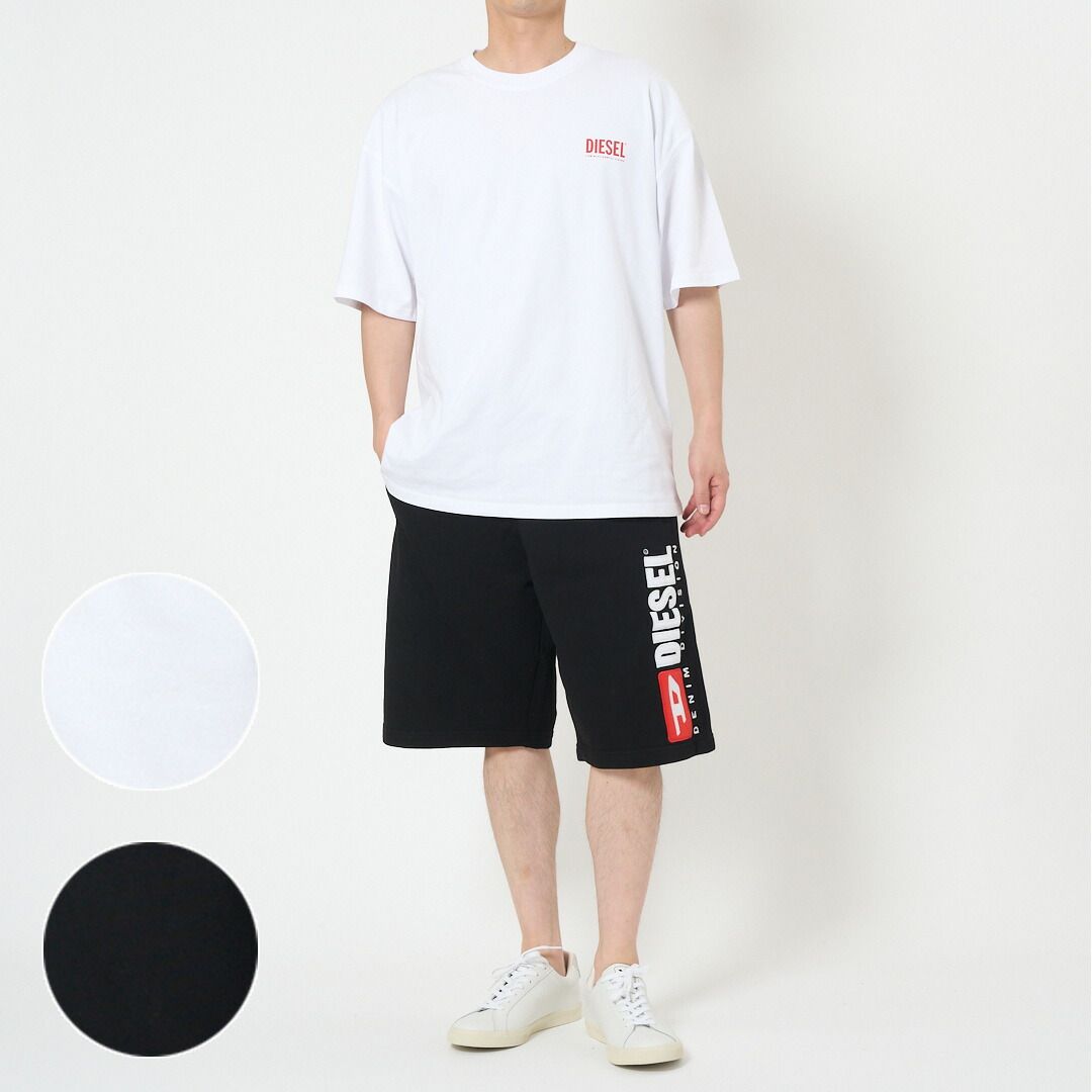 ディーゼル DIESEL メンズショートパンツ 短パン ハーフパンツ P-CROW-DIV SHORTS A200270GEAD スウェット ショーパン 半パン 100 WHITE　