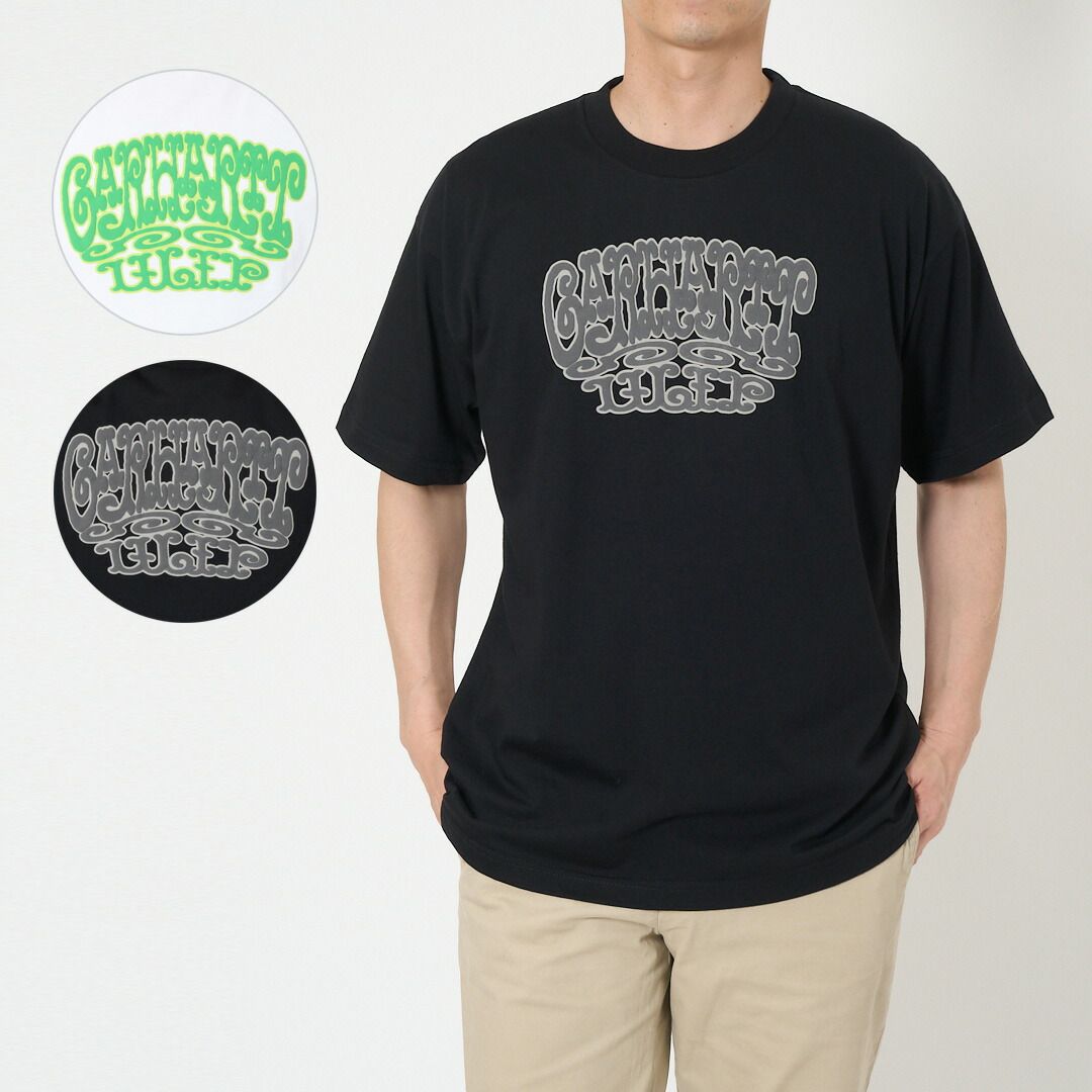 カーハート ワークインプログレス CARHARTT WIP Tシャツ メンズ レディース ユニセックス 男女兼用 I036241 ロゴTシャツ 半袖 綿100％ コットン オーガニックコットン プリントTシャツ 89XX BLACK