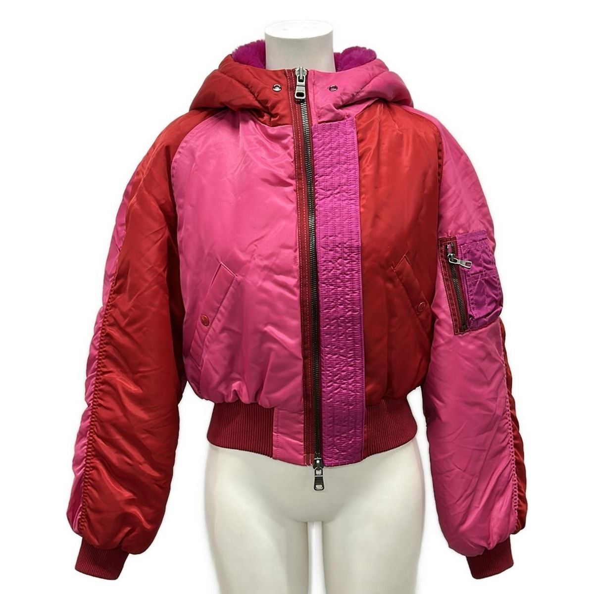 Andersson Bell(アンダースンベル) ブルゾン サイズXS レディース美品 - レッド×ピンク 長袖/中綿/秋/冬