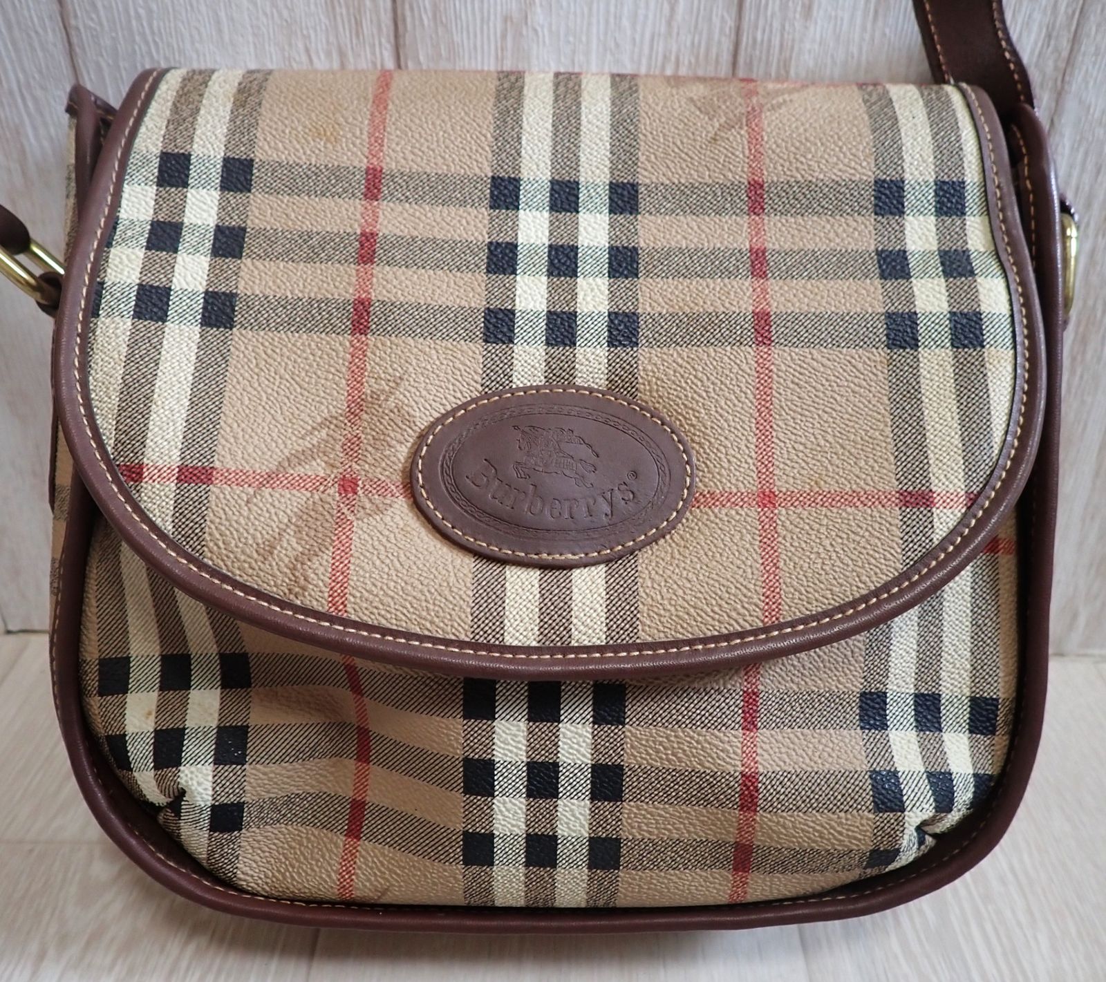 Burberrys バーバリー シャドーホース チェック柄 ショルダーバッグ