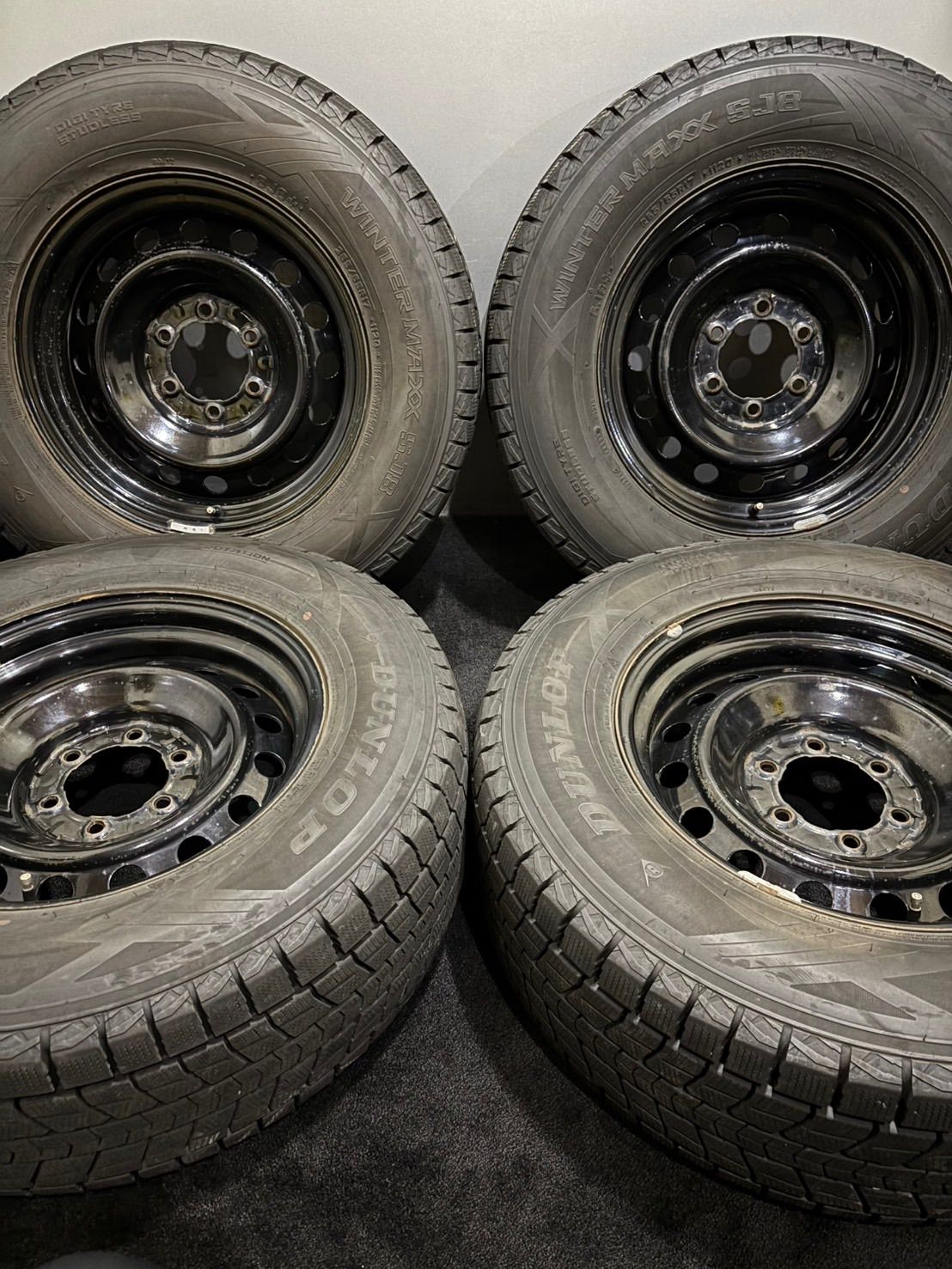 ★265/65R17 DUNLOP/WINTER MAXX SJ8+ 23年製 トヨタ FJクルーザー 純正 スチール 17インチ 7.5J +15 114.3 6H スタッドレス 4本 (1-M442)