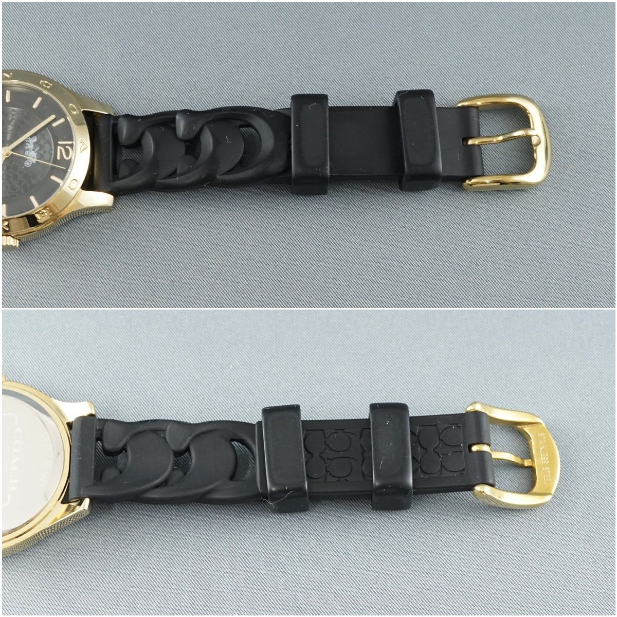 COACH コーチ 腕時計 USED品 CA.79.7.95.1427 ラバーベルト ブラック 