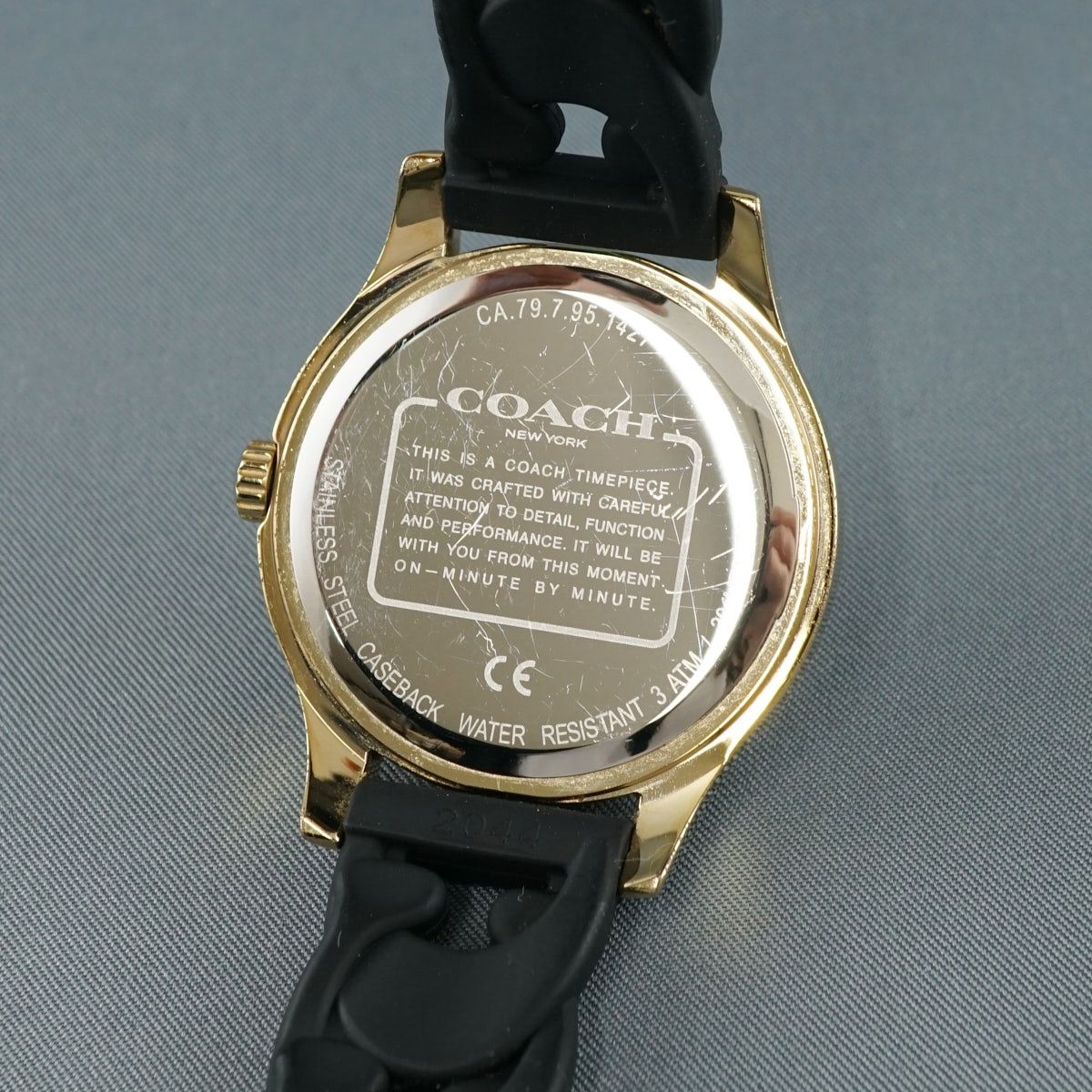 COACH コーチ 腕時計 USED品 CA.79.7.95.1427 ラバーベルト ブラック 