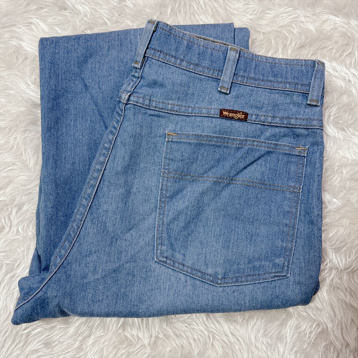 Wrangler】ラングラー ライトブルー デニム W36×L29 ワイドストレート 