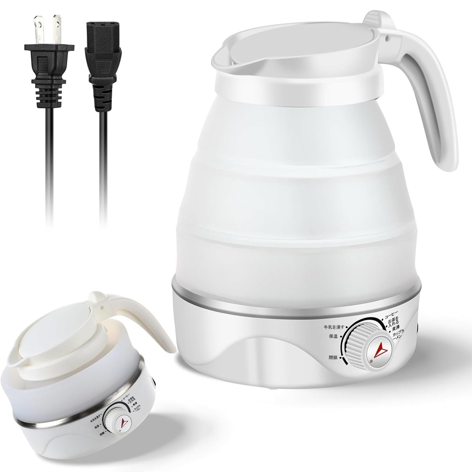 【2026年新登場】Tplook 折りたたみケトル、電気 キャンプ 折りたたみケトル 600ml 、温度調節機能があり、キャンプ、ホテル、旅行に適しています100v″mn 719d024c