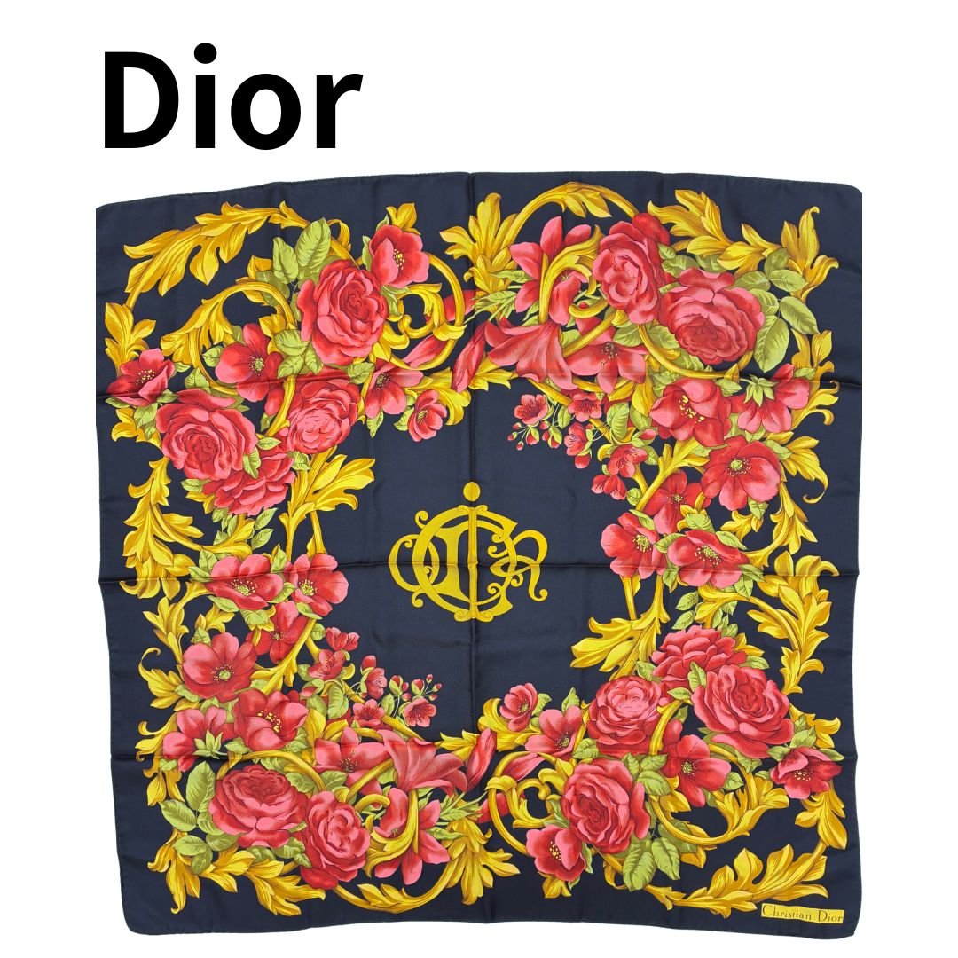 Christian Dior クリスチャンディオール スカーフ 花柄