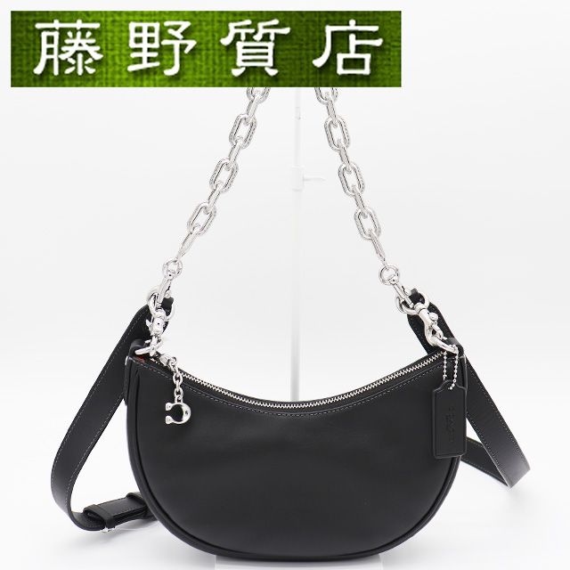 （美品）コーチ COACH ミラ ショルダー バッグ レザー ブラック 黒 シルバー金具 CM583 LHBLK 2way バッグ 斜め掛け ショルダーバッグ レディース ブランド クロスボディ 肩掛けバッグ チェーンショルダーバッグ 9146
