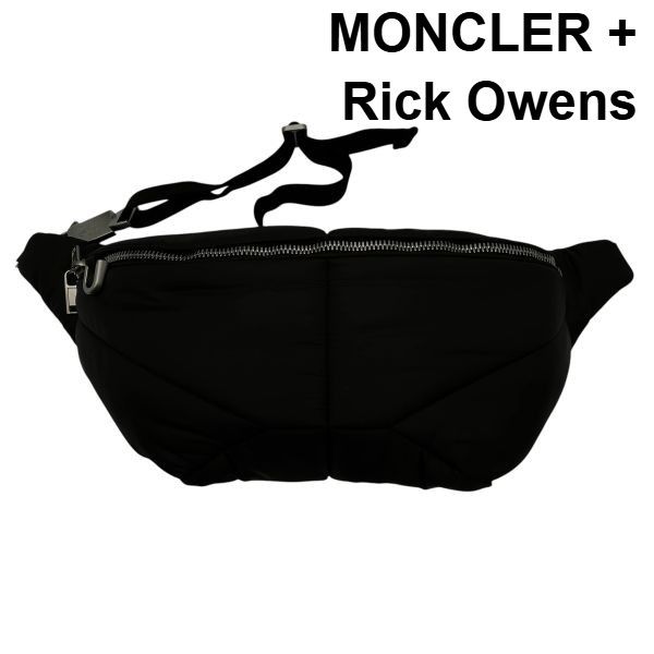 ● モンクレール MONCLER ＋Rick Owens Bumbag ベルトバッグ ボディバッグ ウエストポーチ 雑貨 小物 黒 ユニセックス 6V577