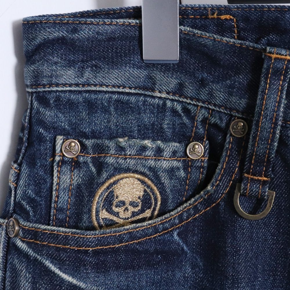 MASTERMIND JAPAN identity期 スカルジャガードダブルウエストデニム