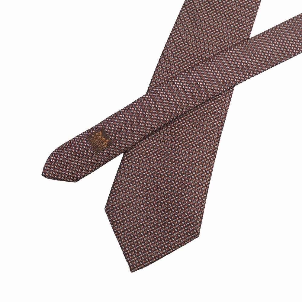 ■美品■HERMES エルメス ネクタイ Hロゴ 総柄 シルクツイル ブランド古着【中古】20260605/RA9657 □美品□HERMES エルメス ネクタイ Hロゴ 総柄 シルクツイル ブランド