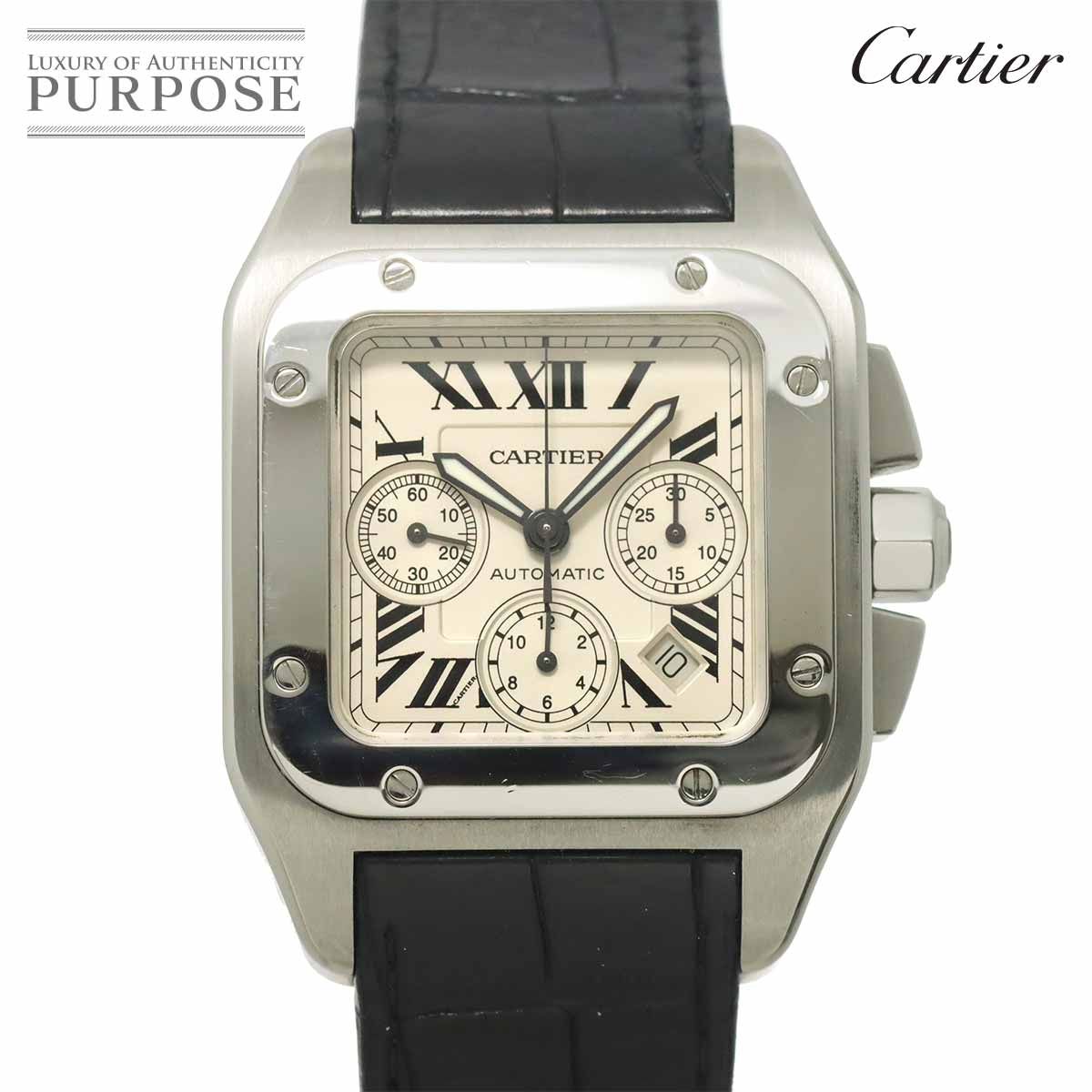 カルティエ Cartier サントス100 XL W20090X8 メンズ 腕時計 シルバー オートマ 自動巻き ウォッチ Santos 100 90327722