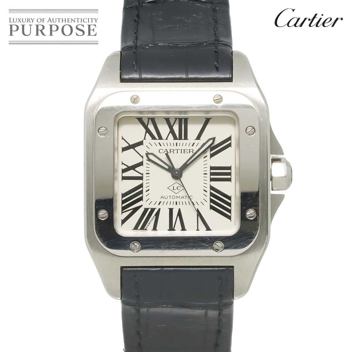 カルティエ Cartier サントス100 MM WSSA0008 ボーイズ 腕時計 シルバー オートマ 自動巻き ウォッチ Santos 100 90329147