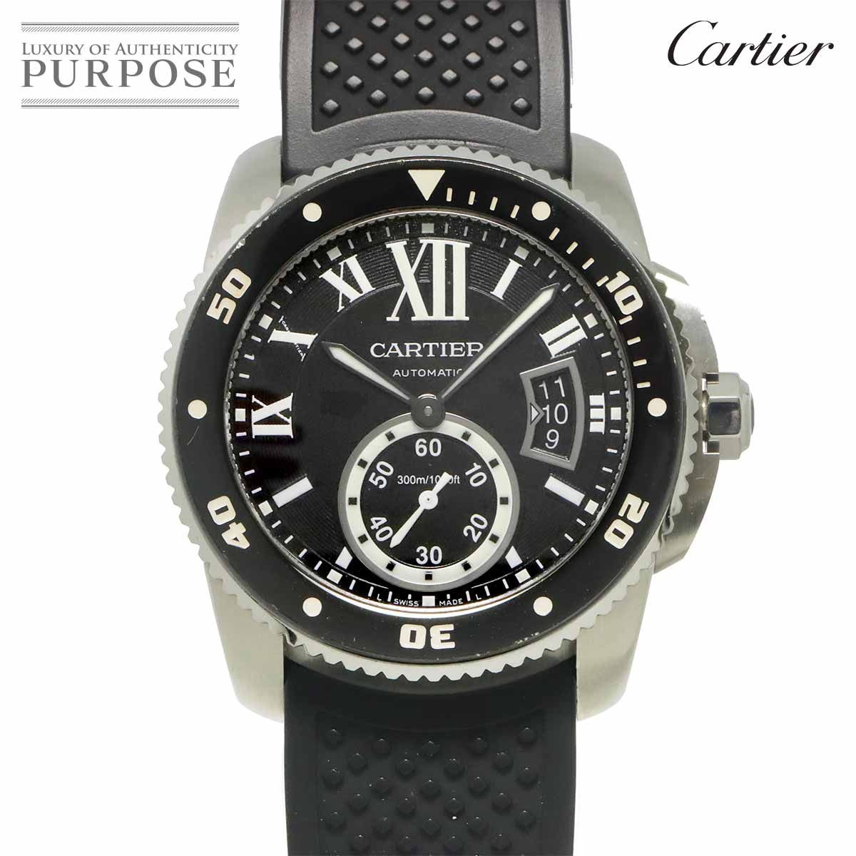 カルティエ Cartier カリブル ドゥ カルティエ ダイバー W7100056 メンズ 腕時計 デイト ブラック 自動巻き Calibre de Cartier 90329152
