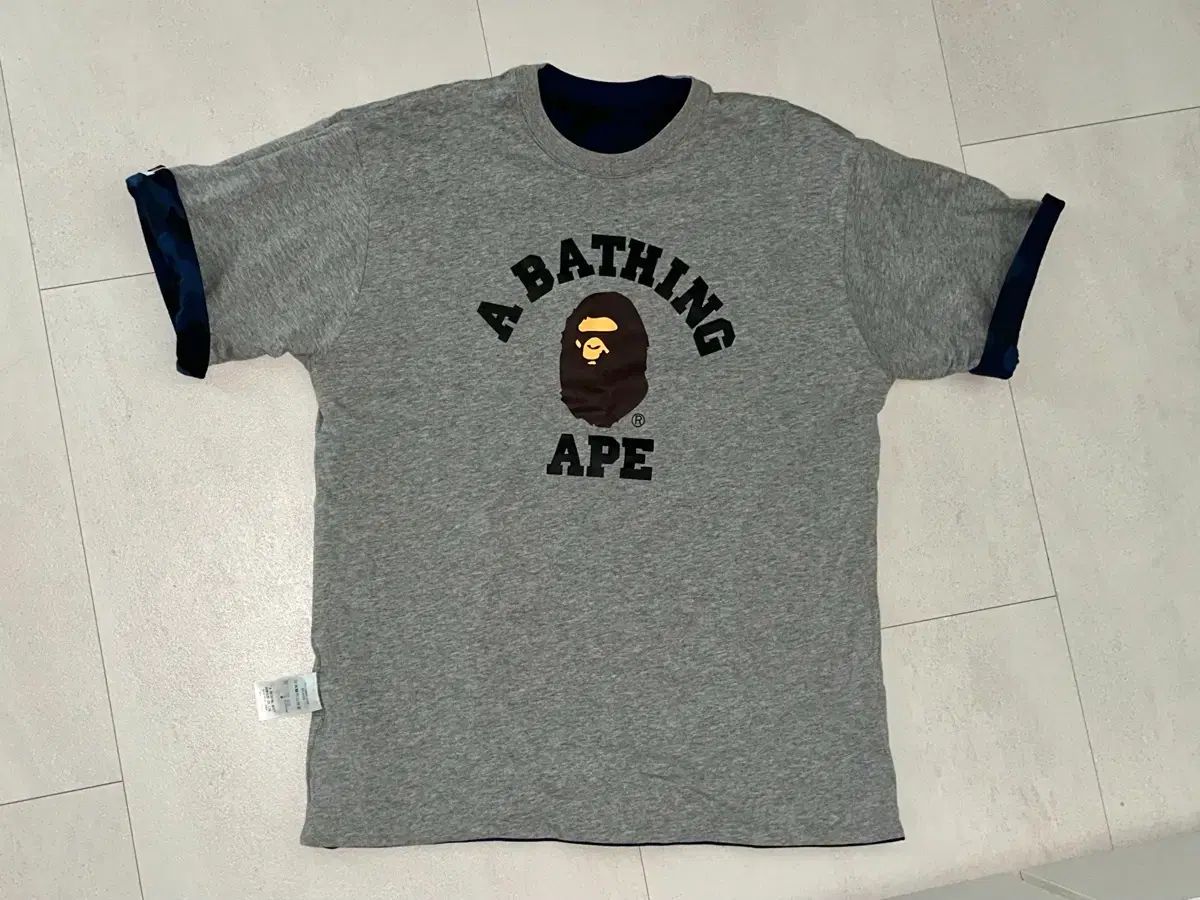 アベイシングエイプ カラー カモフラ リバーシブル Tシャツ ネイビー