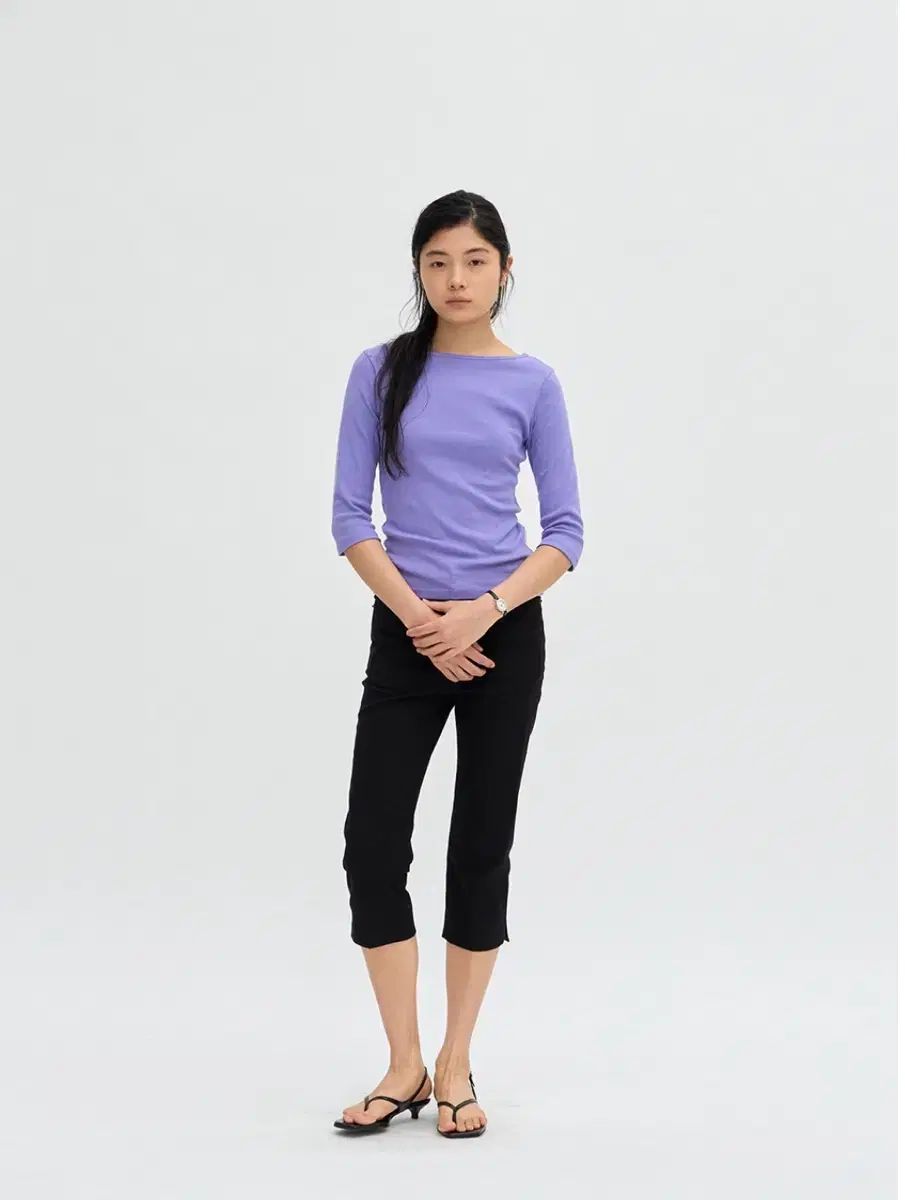 ホワス 90s RIB T-SHIRT (VIOLET)
