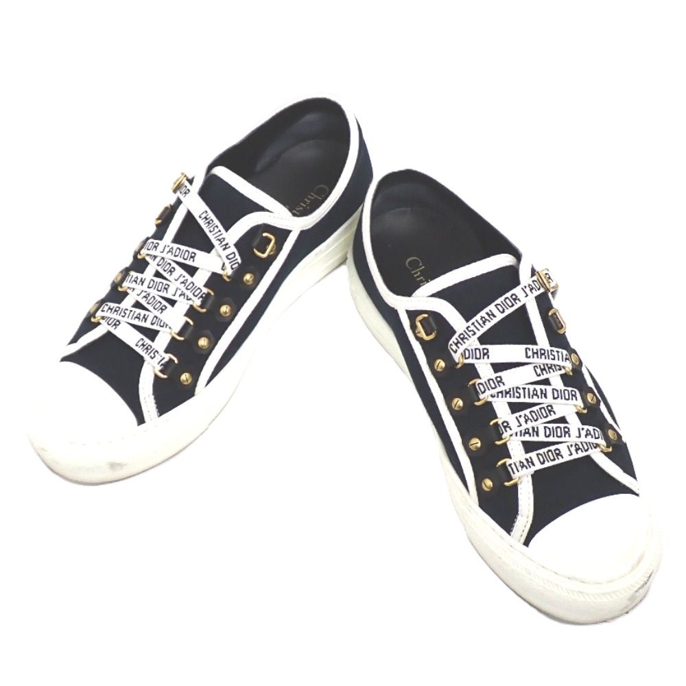 NA36871 クリスチャンディオール 靴 スニーカー ウォーキンディオール Walk'n'Dior DC0118 ブラック系 #37 レディース Christian Dior 中古