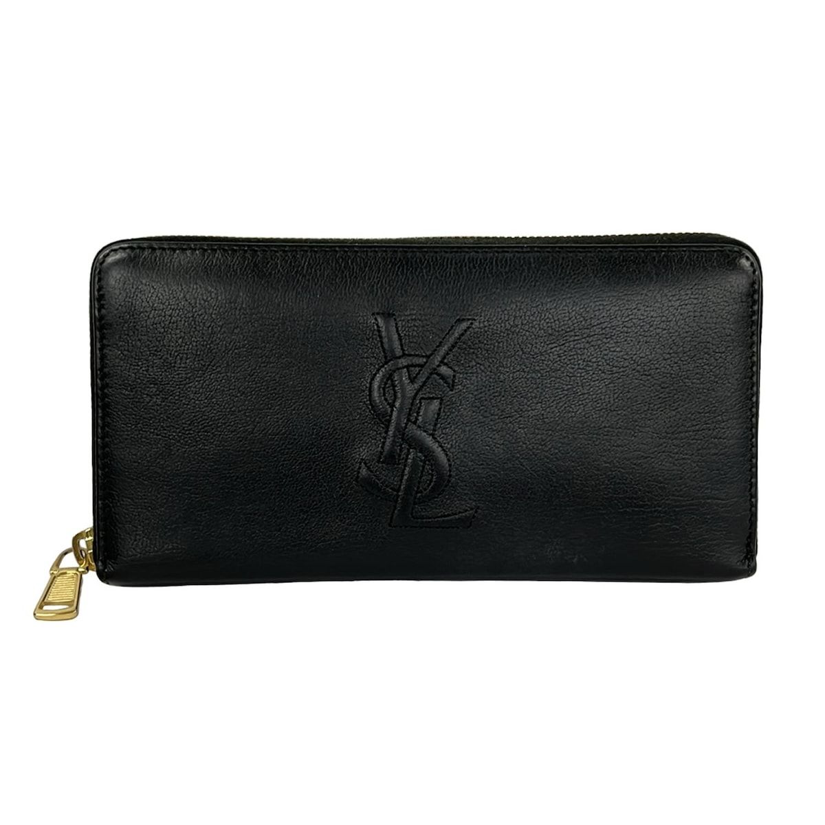 YvesSaintLaurent(イヴサンローラン) 長財布美品 - 352904 黒 ラウンドファスナー レザー