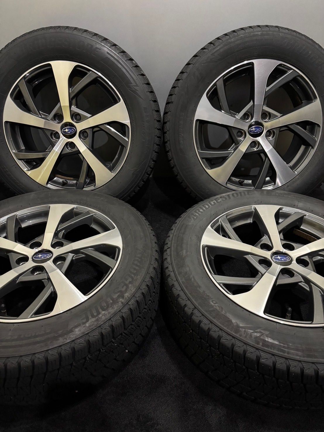 ★225/60R17 BRIDGESTONE/DM-V3 21年製 スバル SKフォレスター 純正 SAA 17インチ 7J +48 114.3 5H スタッドレス 4本 (南7-M447)