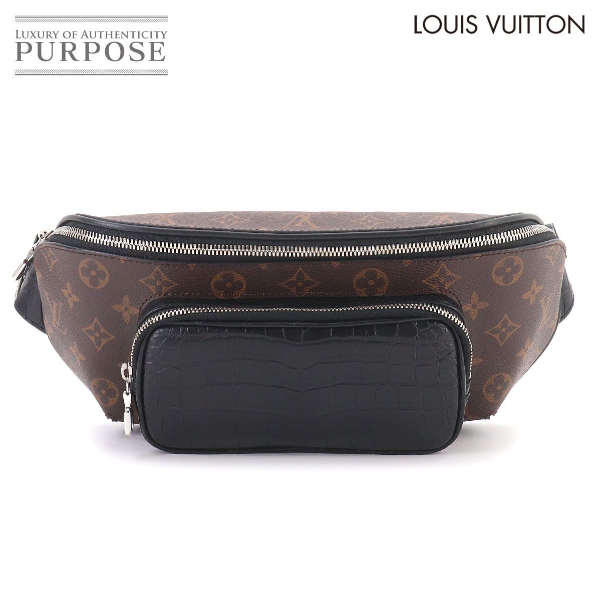 未使用 展示品 ルイ ヴィトン LOUIS VUITTON モノグラム バムバッグ ボディ バッグ クロコダイル アリーゲーター ブラウン N96217 90325023