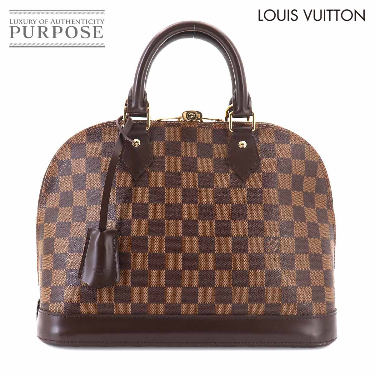 新品同様 ルイ ヴィトン LOUIS VUITTON ダミエ アルマ PM ハンド バッグ エベヌ N53151 ブラウン ゴールド 金具 Alma PM 90325035