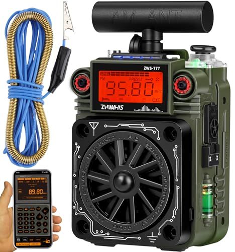 ZHIWHIS Bluetoothスピーカー BCLラジオ FM AM SW T型アンテナ付き/SOSアラーム/APPコントロール/重低音/MicroSDカード対応/10時間連続再生/タイマー/USB-C充電式/技適取得済 コンパクト 防災ア 8edda027