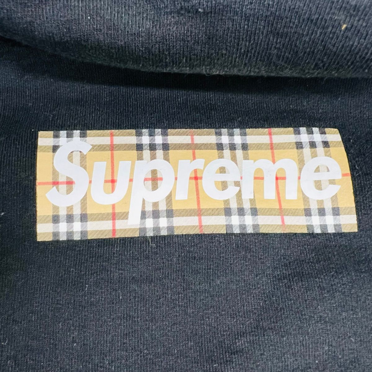 SUPREME 美品 × BURBERRY Box Logo Hooded Sweatshirt Black 