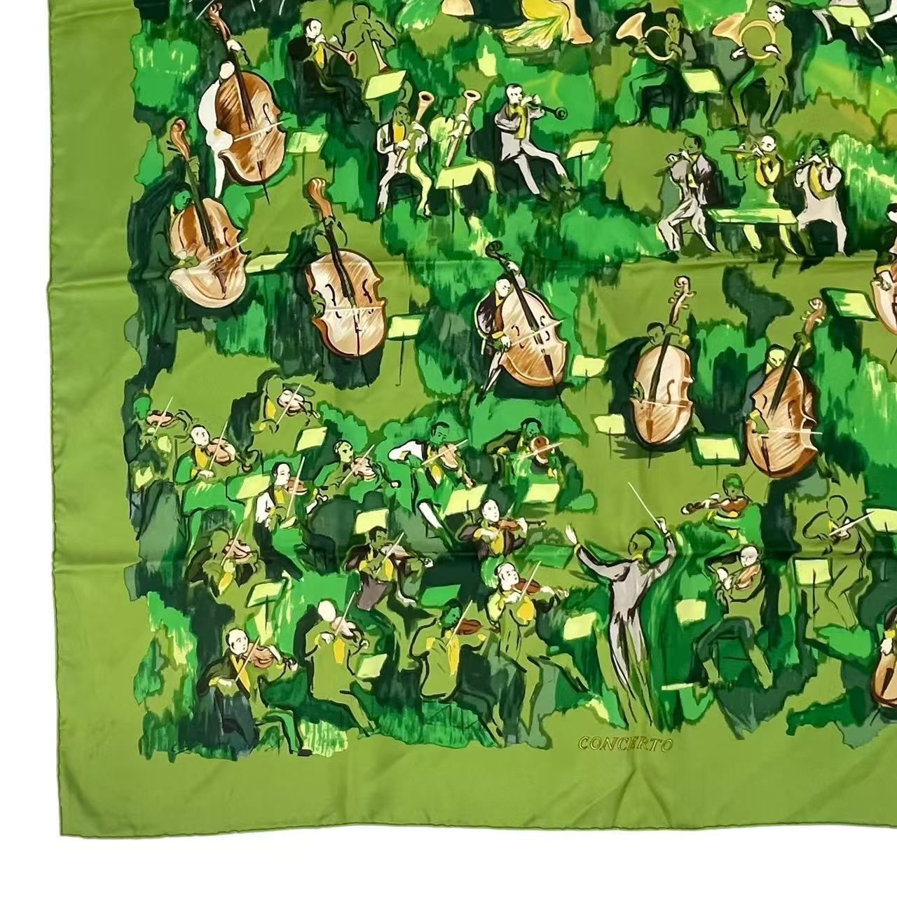 美品 HERMES エルメス カレ90 シルク スカーフ CONCERTO コンチェルト