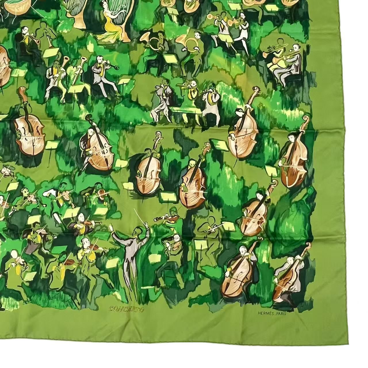 美品 HERMES エルメス カレ90 シルク スカーフ CONCERTO コンチェルト