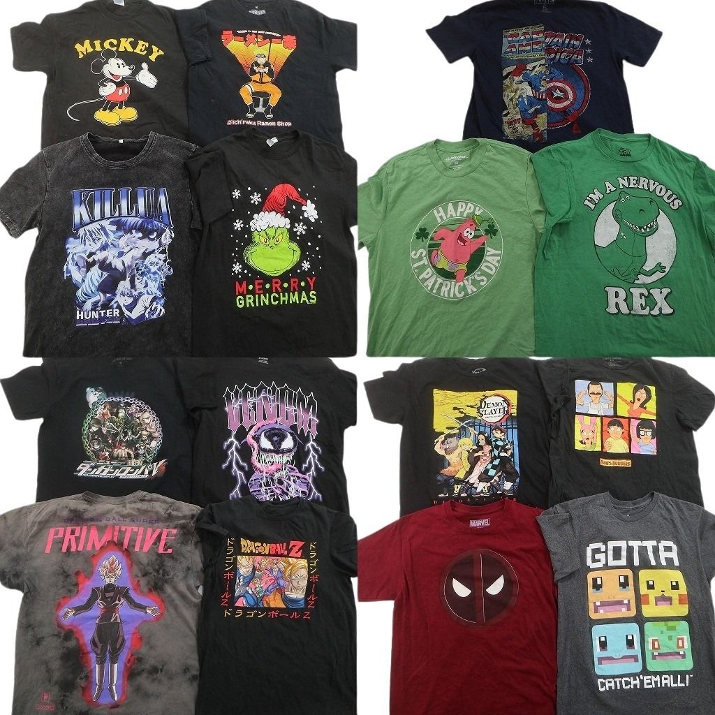 古着卸 まとめ売り キャラクター Tシャツ 15枚セット ( メンズ M