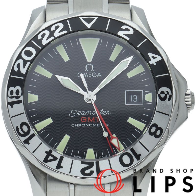 オメガ シーマスター300M GMT オートマチック 50周年記念限定 2234.50 箱 保証書 1駒 SS メンズ時計 ブラッ